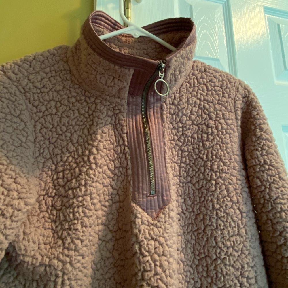 Abercrombie & Fitch mauve Sherpa jacket small - Picture 6 of 6
